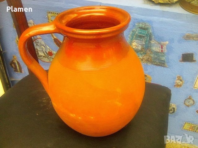 Старо българско гърне отвътре е гледжосано, снимка 1