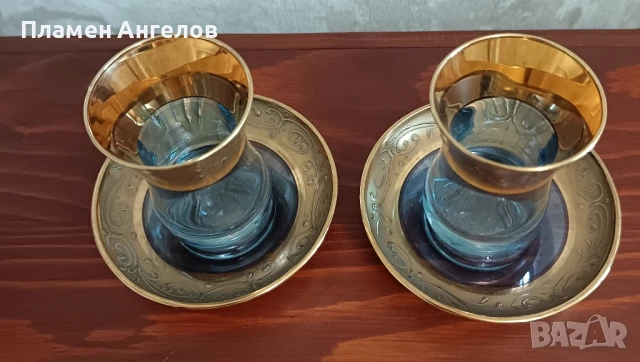 Луксозен комплект, сервиз за чай от 2броя., снимка 3 - Антикварни и старинни предмети - 50607131