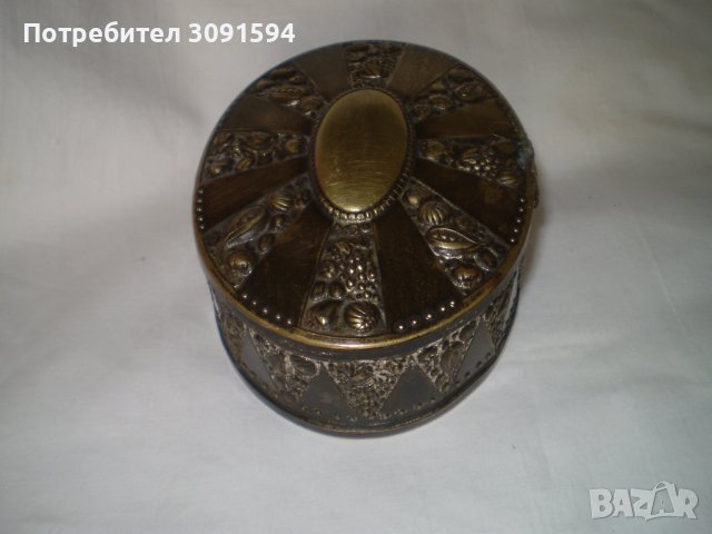 19ти век посребрена месингова кутия за бижута, снимка 7 - Антикварни и старинни предмети - 41756276