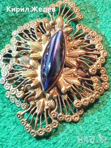 СТАРИННА БРОНЗОВА СКЪПОЦЕННА БРОШКА с МУРАНО СКЪПОЦЕННО ВЕНЕЦИАНСКО СТЪКЛО АРТ ДЕКО 22323, снимка 15 - Антикварни и старинни предмети - 33135753