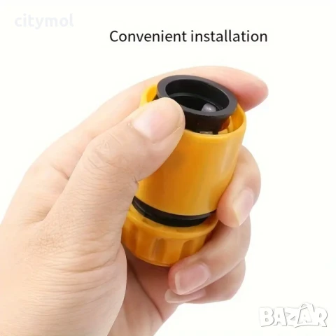 Комплект от 3 комплекта универсални конектори за бързо свързване към маркуч, размери 3/4" и 1/2", снимка 4 - Напояване - 51128007