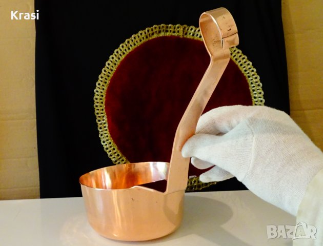 Медна тенджера,меден тиган,медна касерола., снимка 3 - Антикварни и старинни предмети - 41316507