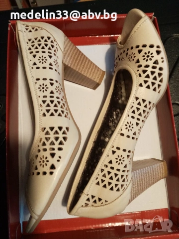 Francesca Visconti Дамски летни луксозни кожени обувки на ток, лак 39, снимка 6 - Дамски ежедневни обувки - 53432264