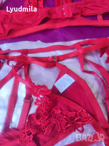 Дантелено бельо в страстно червено , снимка 6 - Подаръци за мъже - 36232103