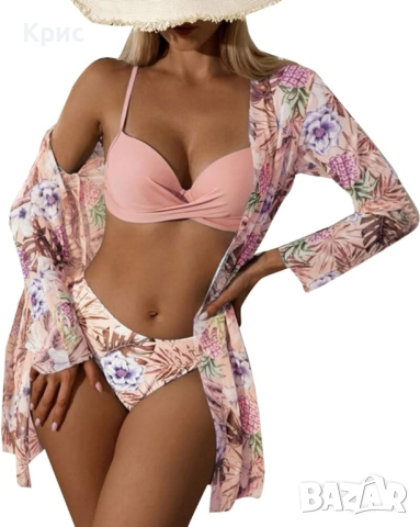 Бански костюм от три части, размери М и L, снимка 2 - Бански костюми - 44610959