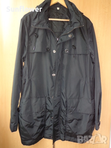 Оригинално мъжко черно дълго яке с качулка Burberry London , снимка 17 - Якета - 51720819