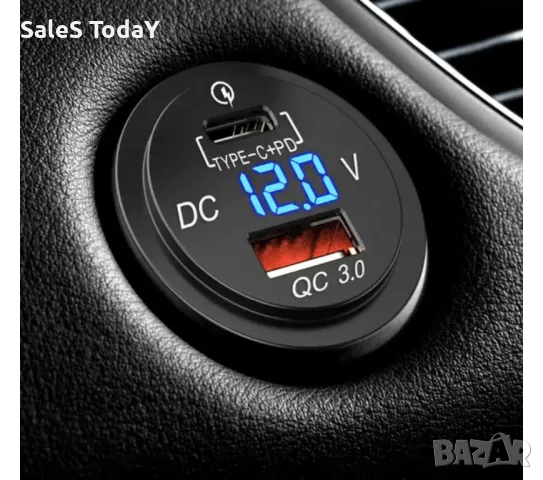 Волтметър за кола, USB, Type C 