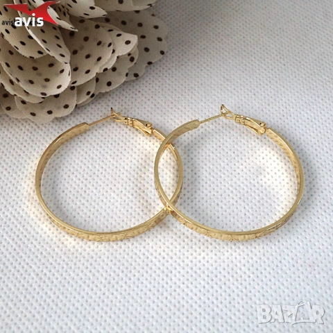 Обеци с 14К златно покритие 2141878