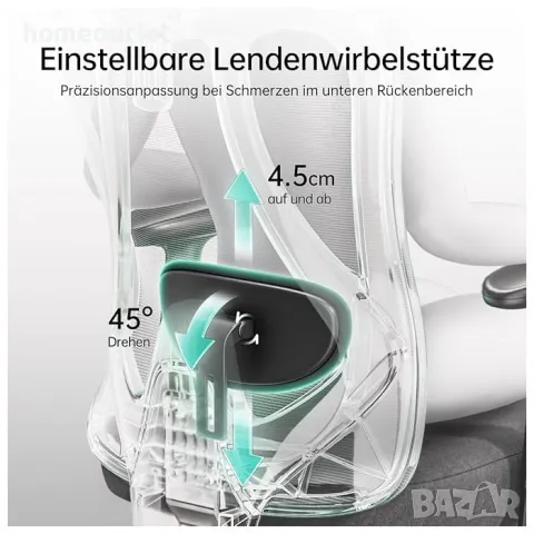 ПРОМОЦИЯ Ергономичен офис стол HBADA E101BMC-DLZ, снимка 4 - Столове - 49740754