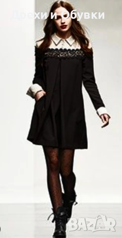 Елегантна рокля с дантела и джобове черно и бежово , снимка 11 - Рокли - 51863448