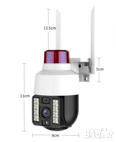 Водонепромокаема ULTRA FHD 8MP H.265X PTZ 5хZoom 360° AutoTracking Следяща Камера PIR ВиждаЦветноНощ, снимка 13 - Комплекти за видеонаблюдение - 36219215
