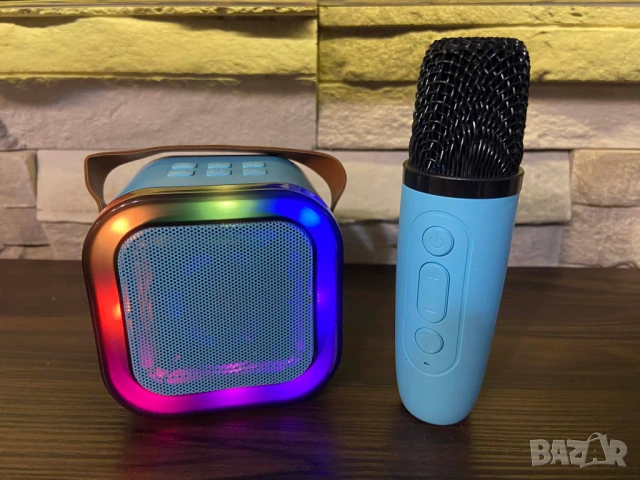 преносима Bluetooth караоке тонколона с безжичен микрофон. 