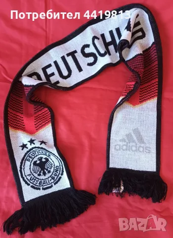 143 см Оригинален футболен шал Германия Adidas произведен в Германия Deutschland DFB като нов, снимка 6 - Фен артикули - 55963509