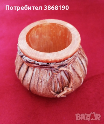 Винтидж Ръчно изработена чаша шейкър за зарове от кожа и дърво, снимка 2 - Антикварни и старинни предмети - 52508832