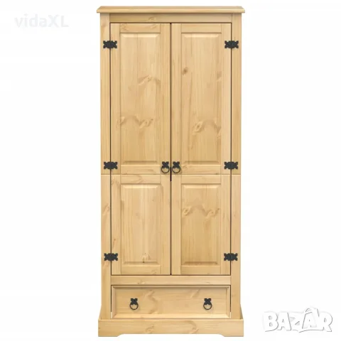 vidaXL Гардероб "Corona" 76x50x170 см бор масив, снимка 4 - Гардероби - 56147447