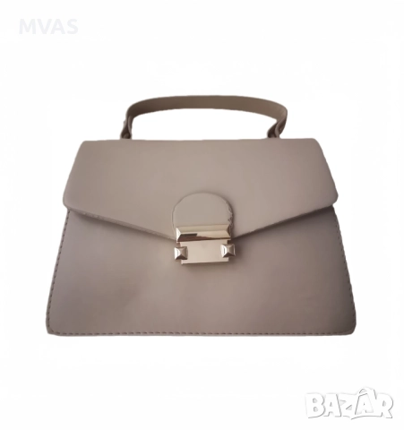 Нова бежова чанта тип куфарче