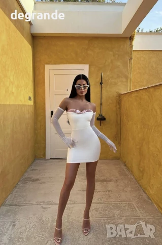 Уникална бяла секси рокля, снимка 2 - Рокли - 50878955