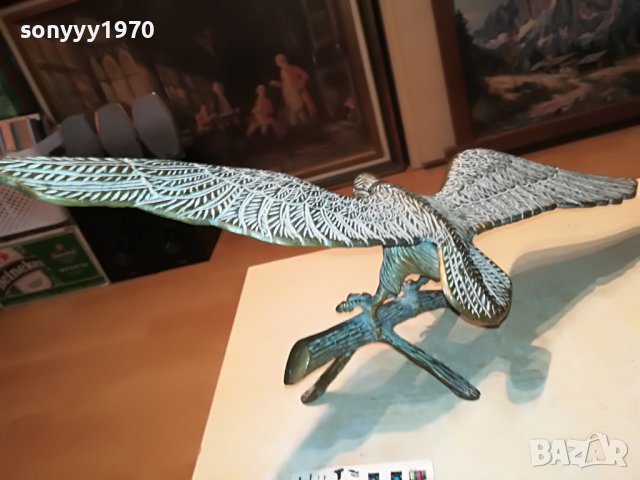 орел/сокол-46Х24Х16СМ-мед/месинг 0801230927, снимка 6 - Антикварни и старинни предмети - 39227228