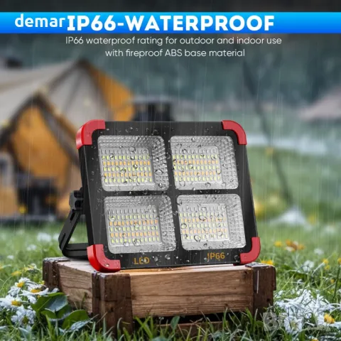 Многофункционална преносима LED работна лампа 100W, снимка 4 - Лед осветление - 49822308