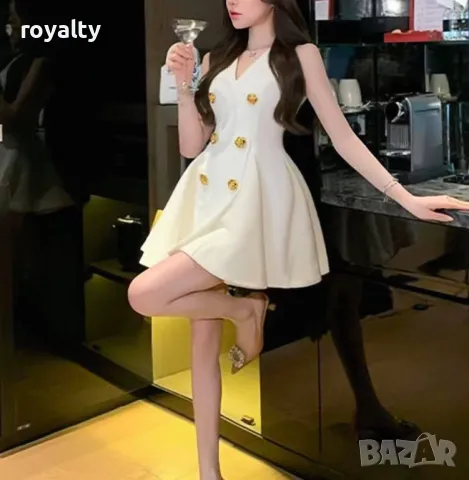 Бяла дамска рокля 