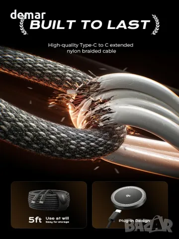 Threekey 15W Qi2 Mag-safe Съвместима безжична зарядна стойка за iPhone и Airpods, черна, снимка 9 - Безжични зарядни - 49095171