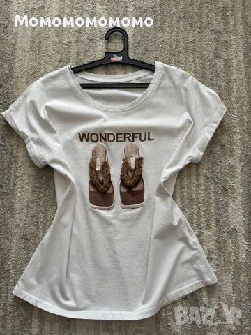 Тениска с имитация чехли