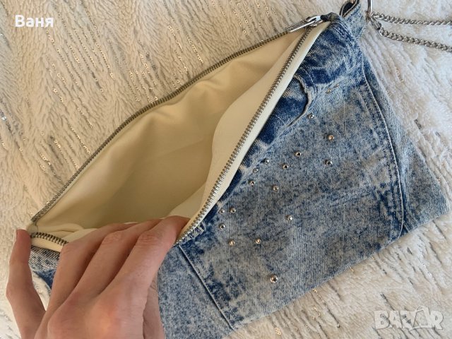 Дънкова чанта плик, снимка 4 - Чанти - 40565578