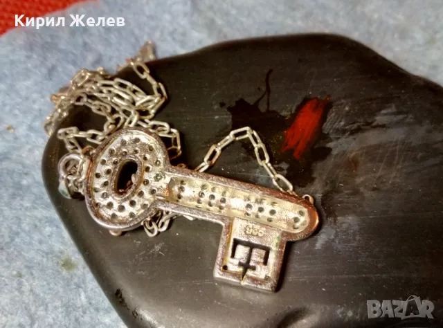 СКЪПОЦЕННО СРЕБЪРНО КЛЮЧЕ АРТ ПЕНДАНТ РОДИРАНО СРЕБРО 925 с ФИНА СРЕБЪРНА ВЕРИЖКА 49836, снимка 6 - Колиета, медальони, синджири - 49244608