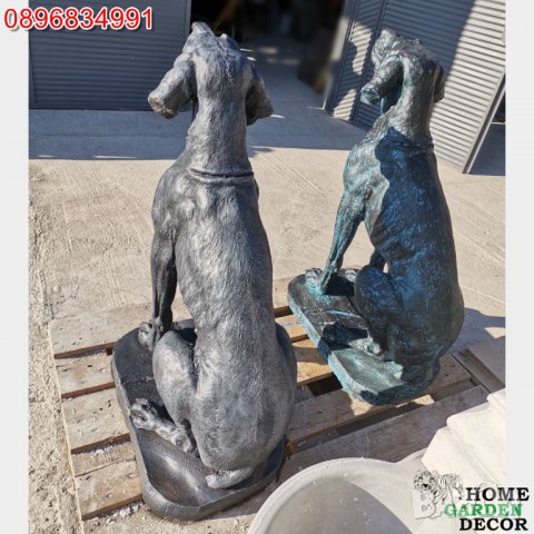 Градинска статуя куче Немски дог от бетон в реален размер – черен цвят, снимка 4 - Градински мебели, декорация  - 39085373
