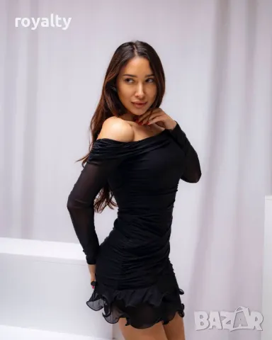 Стилна дамска рокля Два цвята 