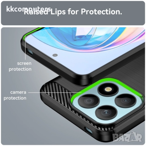 Huawei Honor X8a Удароустойчив Carbon Fiber Калъф и Протектор, снимка 5 - Калъфи, кейсове - 52506900