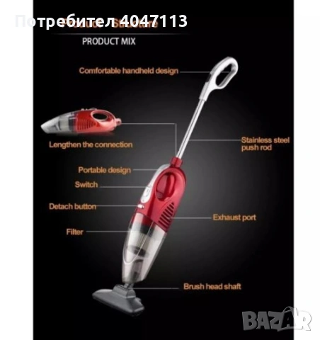 Безжична, безкабелна прахосмукачка, Безшумна, 4 в 1 технология, снимка 4 - Прахосмукачки - 53050913