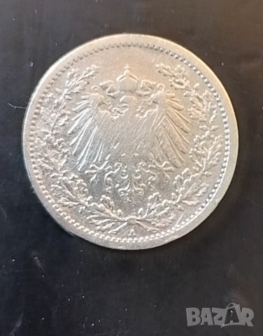 Германия 1/2 марка 1906 сребро, снимка 2 - Нумизматика и бонистика - 50654531