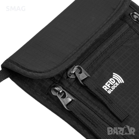 Мъжка черна чанта за рамо с RFID защита 15.5x20.5см_1251773, снимка 4 - Чанти - 52305422