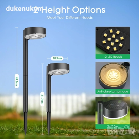 Комплект от 8 соларни LED лампи за градина, водоустойчиви, снимка 3 - Външни лампи - 52129013