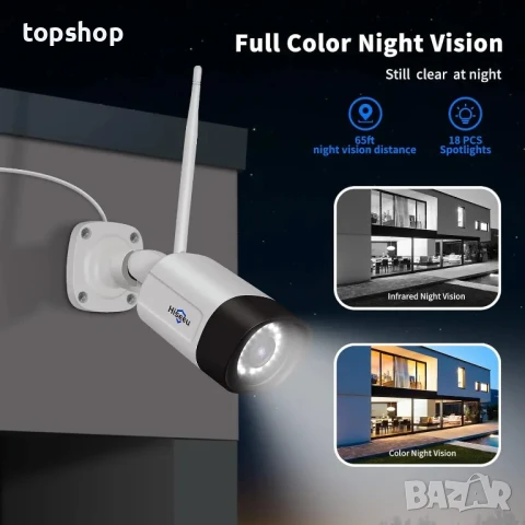 НОВА външна охранителна булет камера Hiseeu HB215F Bullet, 2-посочно аудио, 5MP IP камера, IP66..., снимка 2 - IP камери - 50503813