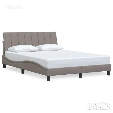 vidaXL Рамка за легло без матрак Hanko, таупе, 140x190 см плат