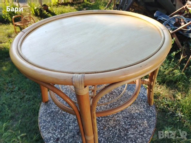 Комплект от два стола и маса от ратан, снимка 5 - Столове - 40134449