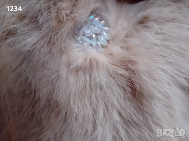 Шикозен марков  шал  от естествена кожа, снимка 4 - Шалове - 52676567