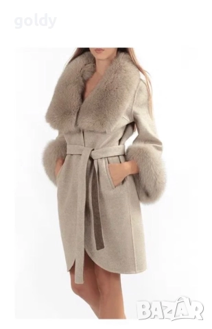 Палто алпака и косъм лисица, снимка 2 - Палта, манта - 52442063
