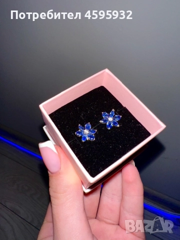 Pandora красива катп цвете обеци , снимка 2 - Обеци - 52182413