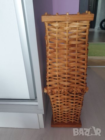 Плетена кашпа естествен материал, снимка 2 - Декорация за дома - 41341139