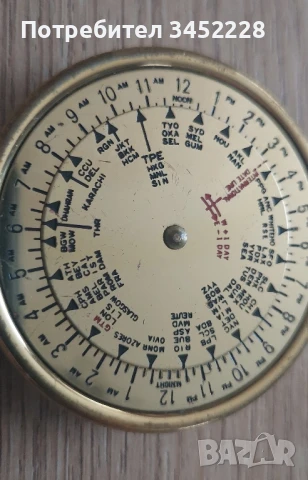 месингов настолен индикатор за световното време , снимка 4 - Антикварни и старинни предмети - 51117032