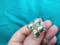 масивен сребърен пръстен с топчета, снимка 4