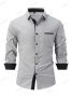 Мъжка бизнес вталена ежедневна риза с цветни блокове, Риза с дълъг ръкав, 8цвята , снимка 6