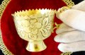 Арабски бронзови чаши за кафе,релефни цветя. , снимка 8