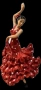 Испанска червена фламенко танцьорка, фигурка, рьчно рисувана и изработена В Испания., снимка 1