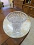 Красива антикварна френска кристална ваза със столче, снимка 5