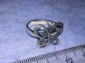 ПРЕКРАСЕН ФИГУРАЛЕН АЖУРЕН СРЕБЪРЕН АРТ ПРЪСТЕН ПЕПЕРУДА СРЕБРО 925 ПРОБА 38247, снимка 12