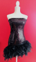 Страхотна рокля с пайети и пера , снимка 1 - Рокли - 36211891